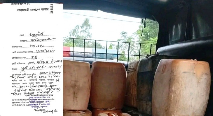 ঠাকুরগাঁওয়ে পেট্রল কালোবাজারি চক্রের দুই সদস্য আটক